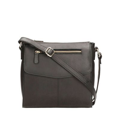 Brown large leather cross body bag